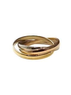 Bague ajustable tricolore en or jaune, rose et blanc 18 carats, taille 6,5 #25884