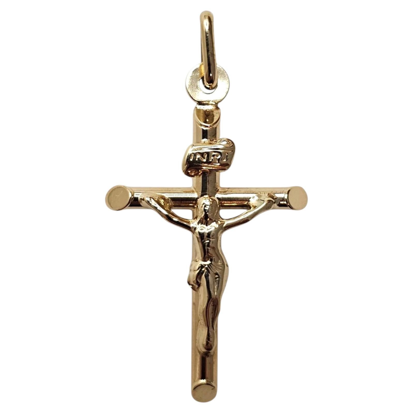 Pendentif crucifix en or jaune 14 carats n° 25867
