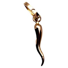 18K Yellow Gold Italian Horn Charm #25698