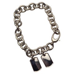 Gucci Sterling-Link-Armband mit zwei Erkennungsmarken #25790