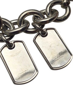 Gucci Sterling-Link-Armband mit zwei Erkennungsmarken #25790