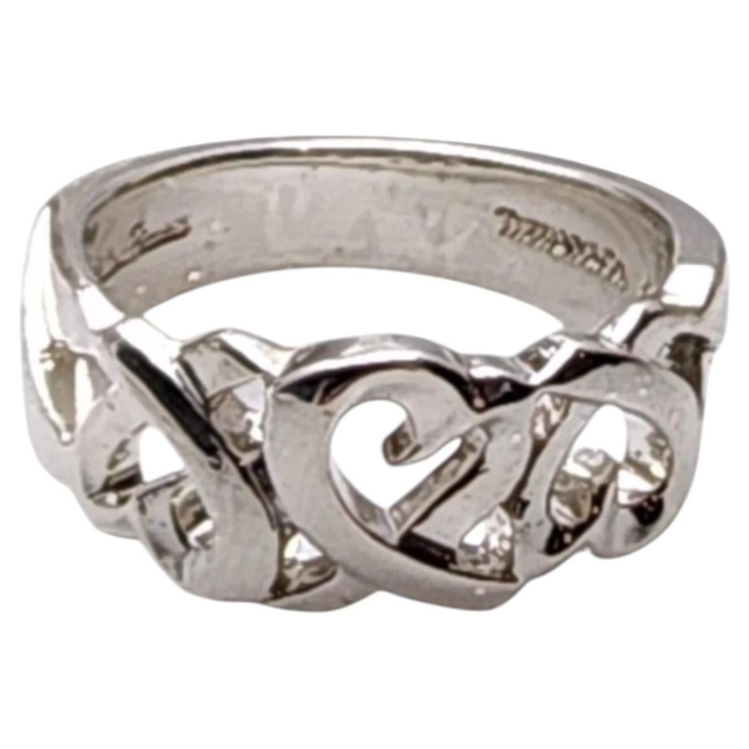 Tiffany & Co Paloma Picasso Sterling Silver Scrolling Hearts Band Size 8 #25803