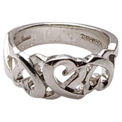 Tiffany & Co Paloma Picasso Sterling Silver Scrolling Hearts Band Size 8 #25803
