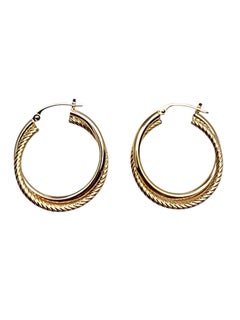 14-karätige Gelbgold-Doppelreif-Ohrringe #25805
