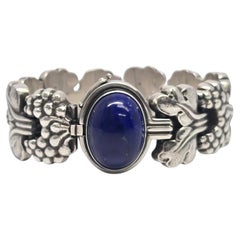 Georg Jensen Denmark Sterling Silver 30 Lapis Lazuli Paris Bracelet #25815