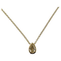 Collier Effy avec pendentif en forme de larme en or jaune 18 carats serti de diamants jaunes #25937