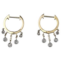 Meira T 14-Karat-Gelbgold-Diamant-Huggie-Creolen mit Anhänger #25932