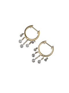 Meira T 14-Karat-Gelbgold-Diamant-Huggie-Creolen mit Anhänger #25932