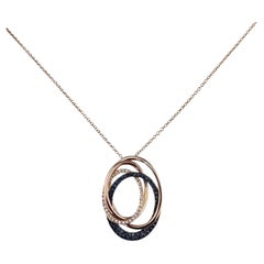 Collana con ciondolo Effy Bella Bleu in oro rosa 14 carati con diamanti blu e bianchi #25930