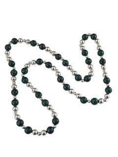 Tiffany & Co. Sterling Silver and Malachite Bead Necklace 30" #25929