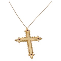 MMA 14K Yellow Yellow Gold Cross Necklace #25865