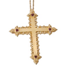 MMA 14K Yellow Yellow Gold Cross Necklace #25865