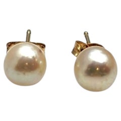 Boucles d'oreilles à perle en or jaune 10 carats n° 25853