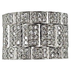 10K White Gold Wide Diamond Band Ring Size 9.25 #25743