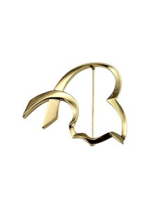 Tiffany & Co. Paloma Picasso 18K Yellow Gold Cat Heart Brooch/Pin #25894