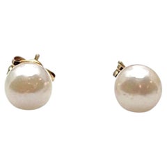 14K Yellow Gold 5mm Pearl Stud Earrings #25857