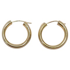 Boucles d'oreilles créoles « Huggie » en or jaune 14 carats #25720