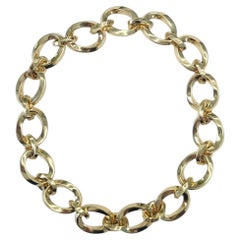 Collar tipo gargantilla vintage de Tiffany & Co. de oro amarillo de 18 quilates con eslabones ovalados grandes, 16" #25990