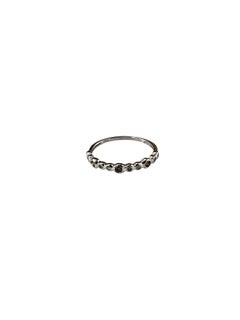 10K White Gold Champagne and White Diamond Band Ring Size 6.25 #25988