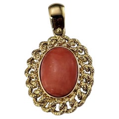 18K Yellow Gold Coral Pendant #25985