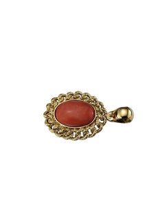18K Yellow Gold Coral Pendant #25985