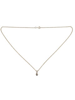 14K Yellow Gold Diamond Solitaire Necklace #25963