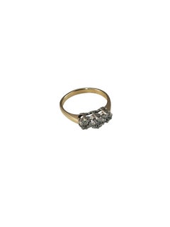 14K Yellow and White Gold Diamond Cluster Ring Size 7 #25959