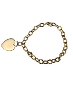Tiffany & Co. 18K Yellow Gold Heart Tag Charm Bracelet #25960