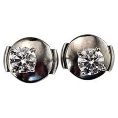 Tiffany & Co. Platinum Round Brilliant Diamond Stud Earrings #25940