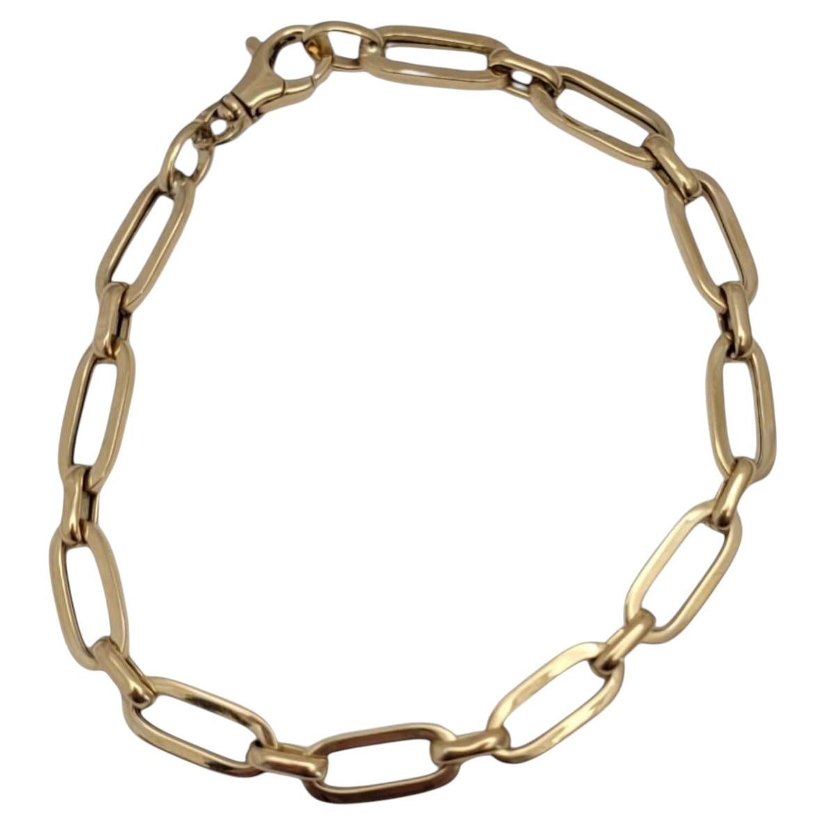 14K Yellow Gold Paperclip Link Bracelet #25847