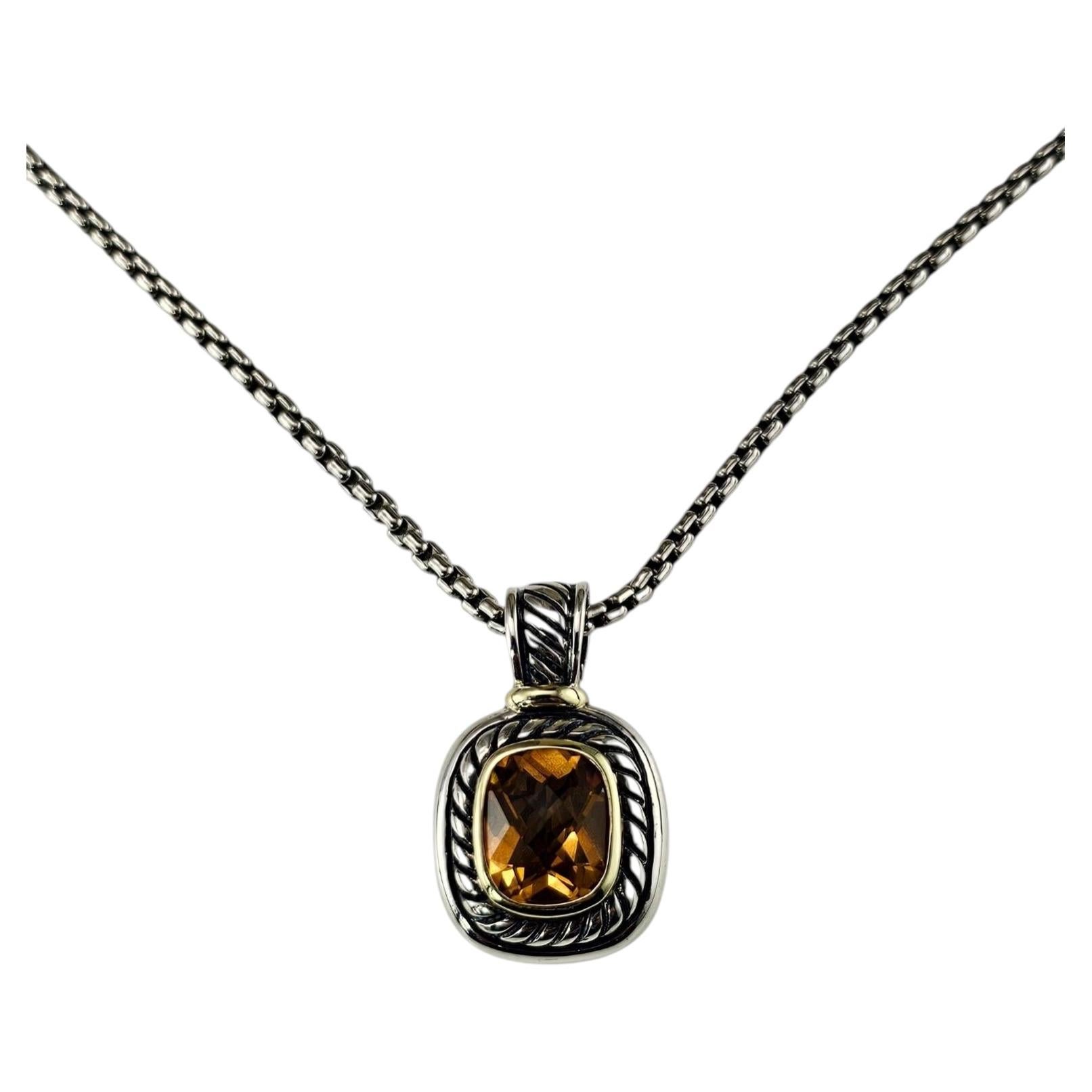 Collier avec pendentif en citrine, argent sterling et or jaune 14 carats, David Yurman, n° 26003 en vente