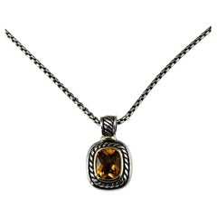 Collier avec pendentif en citrine, argent sterling et or jaune 14 carats, David Yurman, n° 26003
