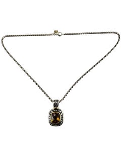David Yurman Sterling Silver/14K Yellow Gold Citrine Pendant Necklace #26003