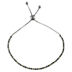 14K White Gold Multicolored Diamond Bolo Bracelet Certified #26025
