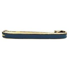 14K Yellow Gold Enamel Safety Pin #26099