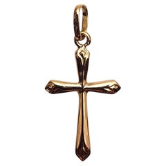 18K Yellow Gold Cross Charm #26093