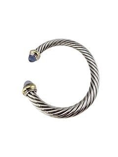 David Yurman Armreif aus Sterling-Silber und 14-karätigem Gelbgold mit Chalcedon, Art.-Nr. 26017