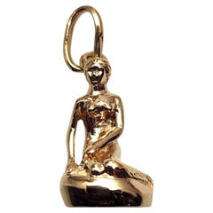 14K Yellow Gold Little Mermaid of Copenhagen Pendant #26116
