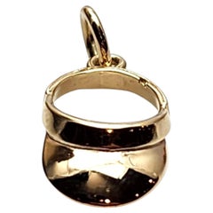 14K Yellow Gold Sun Visor Charm Pendant #26113