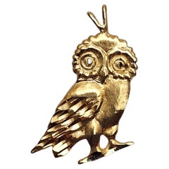 14K Yellow Gold Owl Pendant #26102