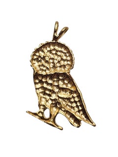 14K Yellow Gold Owl Pendant #26102