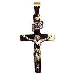 14K Yellow and White Gold Crucifix Pendant #26079