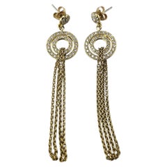 Pendientes colgantes con cadena de diamantes en oro amarillo de 18 quilates n.º 25879