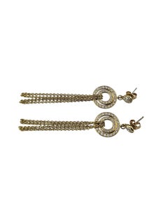 Pendientes colgantes con cadena de diamantes en oro amarillo de 18 quilates n.º 25879