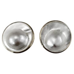 14K Yellow Gold Cultured Blister Pearl Earrings Certified #26165