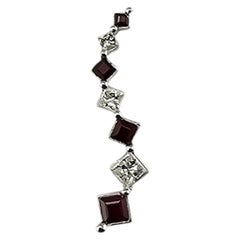 14K White Gold Diamond and Red Graduated Stone Pendant #26136