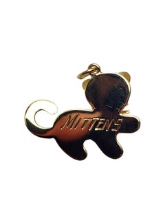 14K Yellow Gold Cat Charm "Mittens" #26071