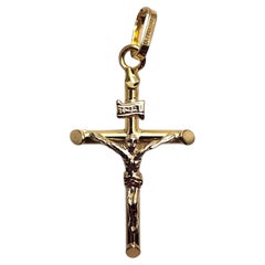 18K Yellow Gold Crucifix Pendant #26070