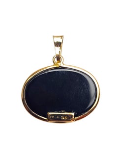 14K Yellow Gold Blue Cameo Horse Pendant #26062