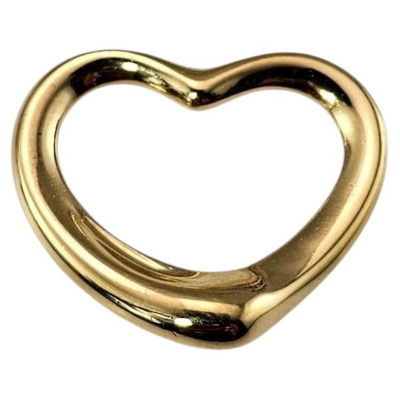 Tiffany & Co. Elsa Peretti Medium 18K Yellow Gold Open Heart Pendant #25044 For Sale